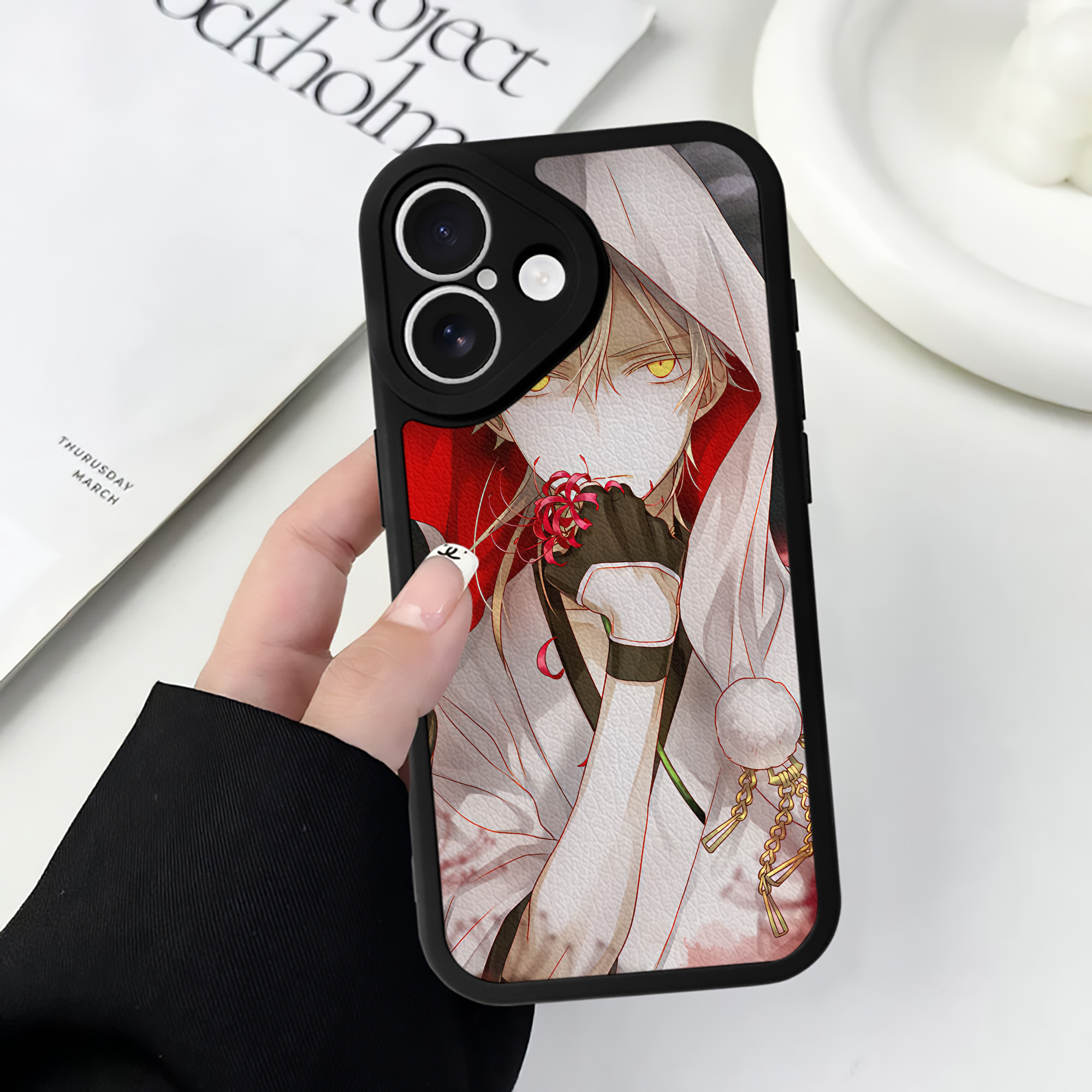 （画像用） 刀剣乱舞 Touken Ranbu 【iPhone 16シリーズ対応】シリコンスマホケース（レザー調） 材質：シリコン